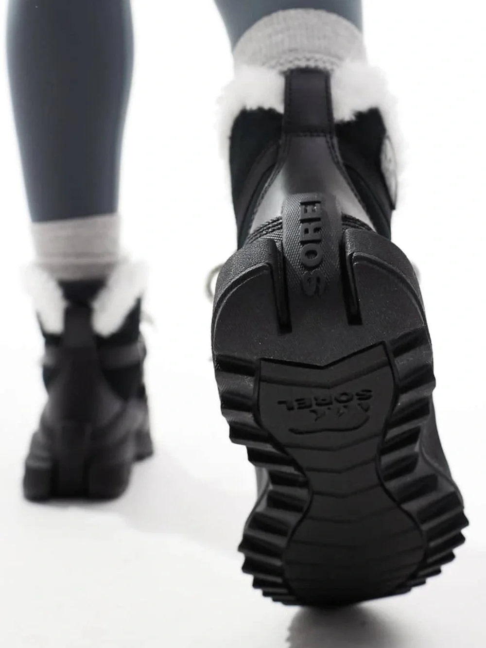 Sorel ONA RMX Glacy Plus WP waterproof fleece lined suede snow boots in black an